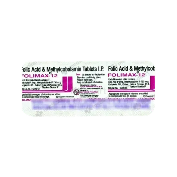 folimax 12mg tablet 10's